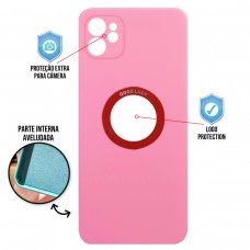 Capa para iPhone 12 Pro - Case Silicone Safe Glass Rosa